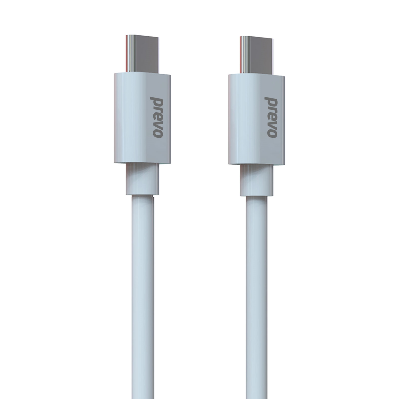 Prevo USB 2.0 60W C to C PVC cable, 20V/3A, 480Mbps, White, Superior Design & Performance, Retail Box Packaging