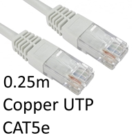 RJ45 (M) to RJ45 (M) CAT5e 0.25m White OEM Moulded Boot Copper UTP Network Cable